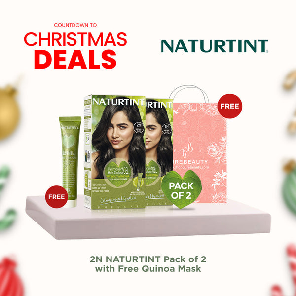 Naturtint Hair Color 2N Pack of 2 - FREE Naturtint Hair Food Quinoa 30ml