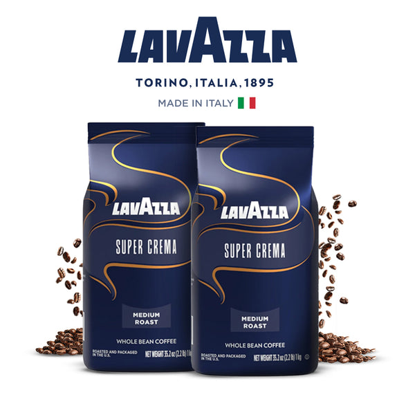Lavazza Whole Bean Coffee- Super Crema 1kg, Italy (Pack of 2)