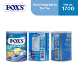 Fox's Candy Crystal Clear Fruitymints Oval Flowrap Candy 170g - Tin Can