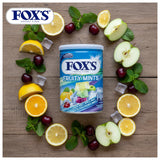 Fox's Candy Crystal Clear Fruitymints Oval Flowrap Candy 170g - Tin Can