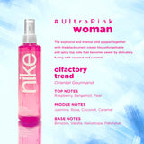 Nike Body Mist Ultra Pink Perfume 200ml + Deo Spray