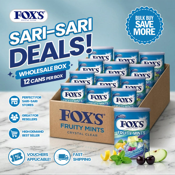 Fox's Crystal Clear Fruity Mints Tin Can 170g - Reseller Package 12pcs