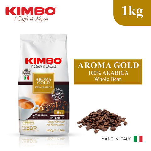 Kimbo Whole Bean- Aroma Gold 100% Arabica 1kg, Italy