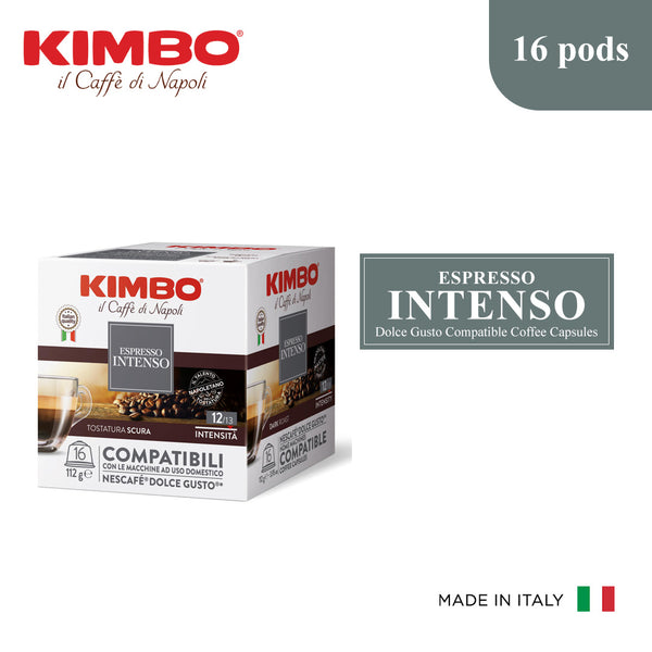 Kimbo Dolce Gusto Compatible Coffee Capsules- Intenso 16 pods, Italy