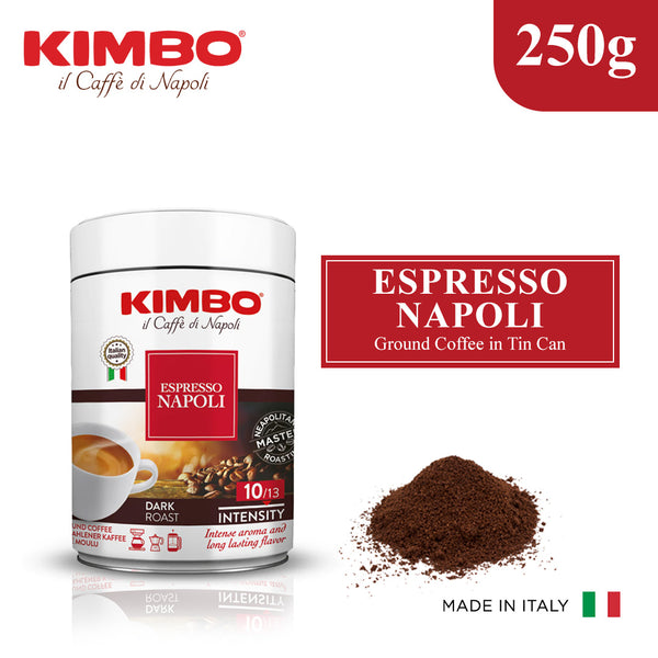 Kimbo Ground Coffee- Espresso Napoli 250g in TIN CAN, Italy