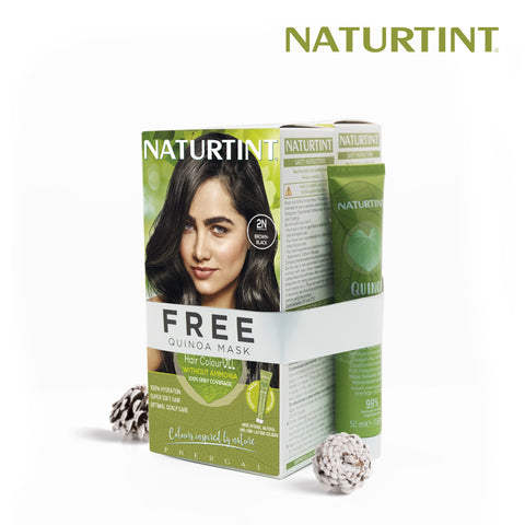 Naturtint Hair Color 2N Pack of 2 - FREE Naturtint Hair Food Quinoa 30ml