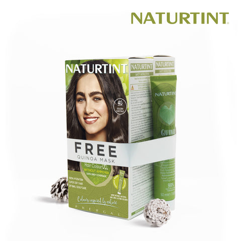 Naturtint Hair Color 4G Pack of 2 - FREE Naturtint Hair Food Quinoa 30ml