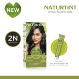 Naturtint Hair Color 2N Pack of 2 - FREE Naturtint Hair Food Quinoa 30ml