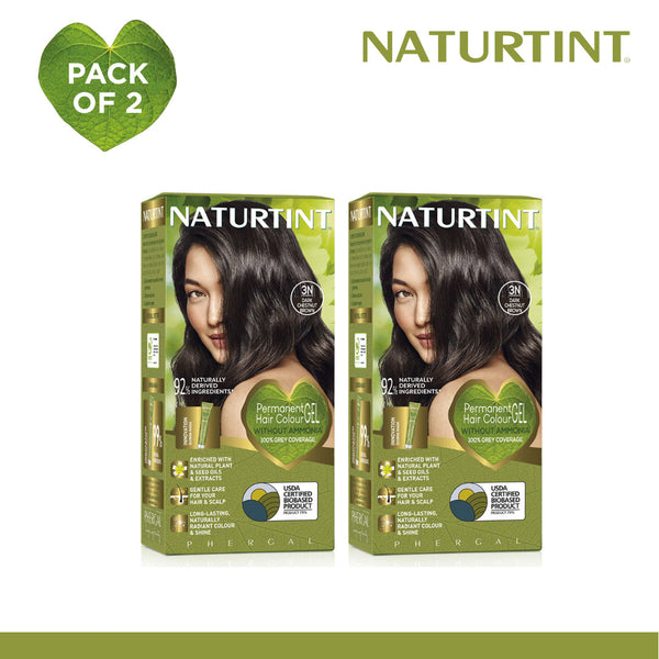 Naturtint Hair Color 3N Pack of 3 - FREE Naturtint Hair Food Quinoa 30ml