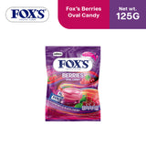 Fox's Candy Crystal Clear Berries Oval Flowrap Candy 125g - Pack of 3