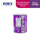 Fox's Candy Crystal Clear Berries Oval Flowrap Candy 170g - Tin Can