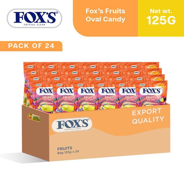 Fox's Fruits Oval Flowrap Candy 125g - Pack of 24