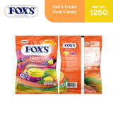 Fox's Candy Crystal Clear Fruits Oval Flowrap Candy 125g - Pack of 24