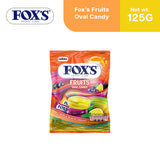 Fox's Candy Crystal Clear Fruits Oval Flowrap Candy 125g - Pack of 24