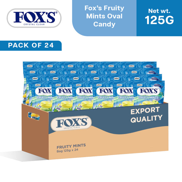 Fox's Fruitymints Oval Flowrap Candy 125g - Pack of 24