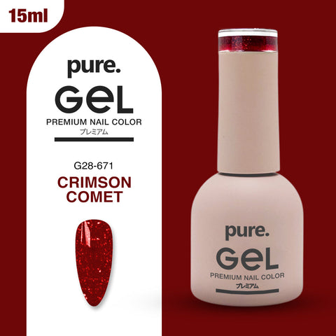 Pure. Gel Premium Nail Color Crimson Comet 15ml