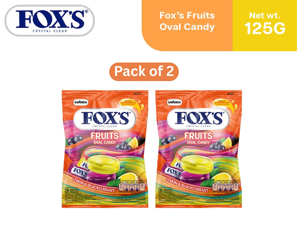 Fox's Fruits Oval Flowrap Candy 125g - Pack of 2