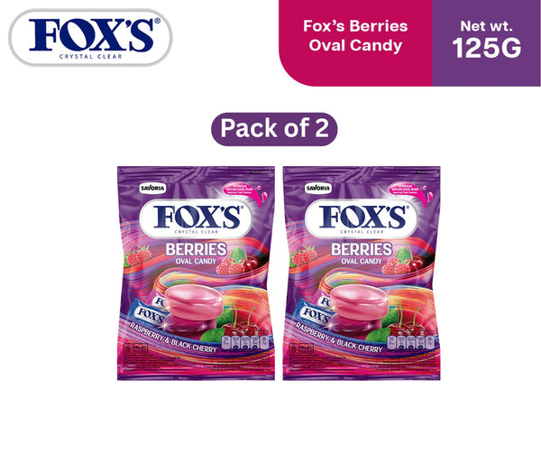 Fox's Berries Oval Flowrap Candy 125g - Pack of 2