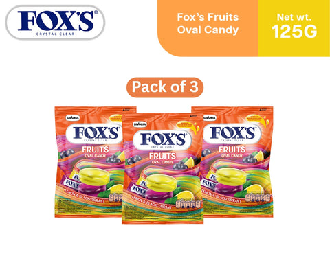 Fox's Fruits Oval Flowrap Candy 125g - Pack of 3