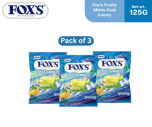 Fox's Fruitymints Oval Flowrap Candy 125g - Pack of 3