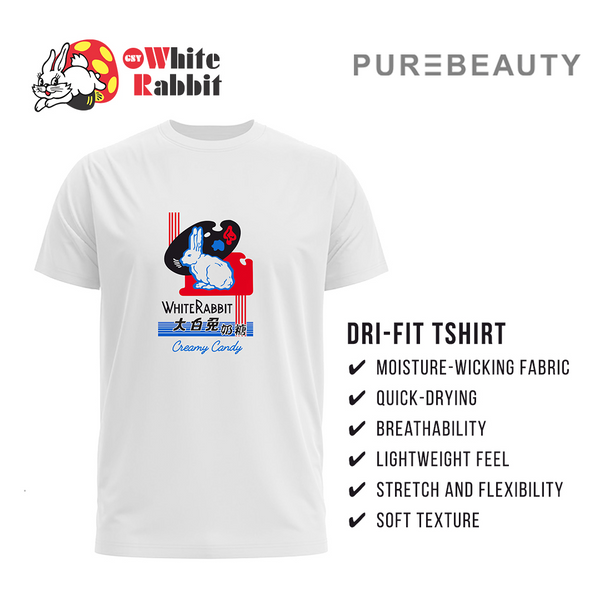 Limited Edition Dri-Fit White Rabbit T-Shirt Creamy Candy – Unisex, Quick-Dry Sports & Casual Wear