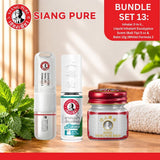 Siang Pure Bundle 13:Inhaler 2-in-1, Liquid Inhalant (Ball Tip) 5cc & Balm12g (White) Formula 2