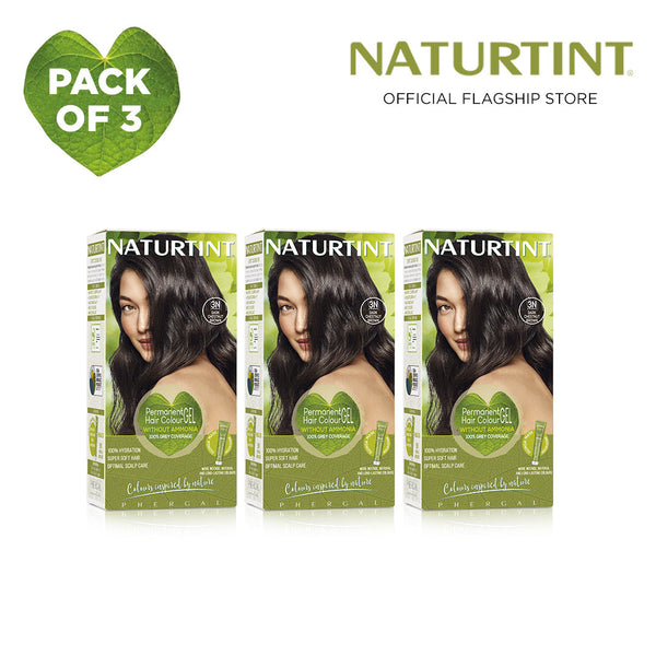 Naturtint Hair Color 3N Pack of 3 - FREE Naturtint Coloring Kit 6 Elements