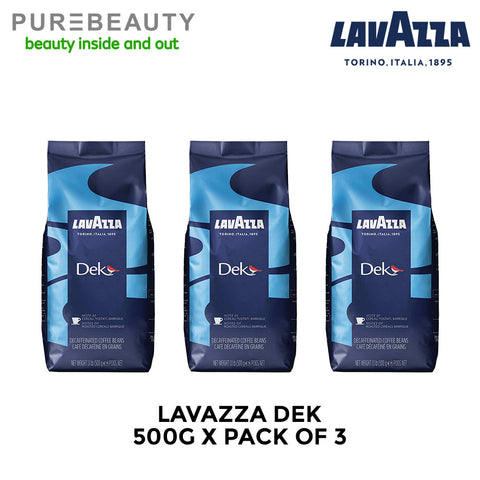 Lavazza Whole Bean Coffee - Dek 500g, Italy (Pack of 3)