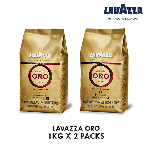 Lavazza Whole Bean Coffee- Oro 1kg, Italy  (Pack of 2)