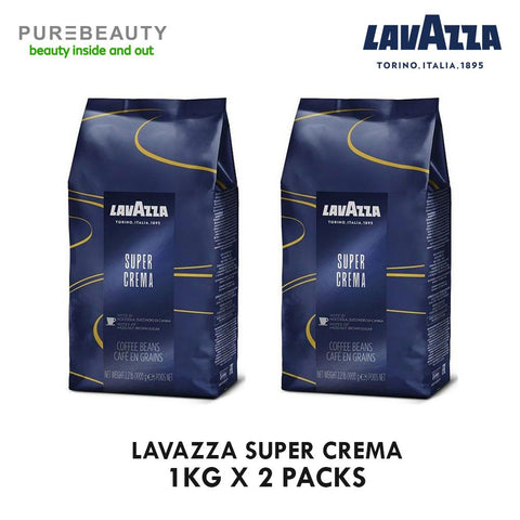 Lavazza Whole Bean Coffee- Super Crema 1kg, Italy (Pack of 2)